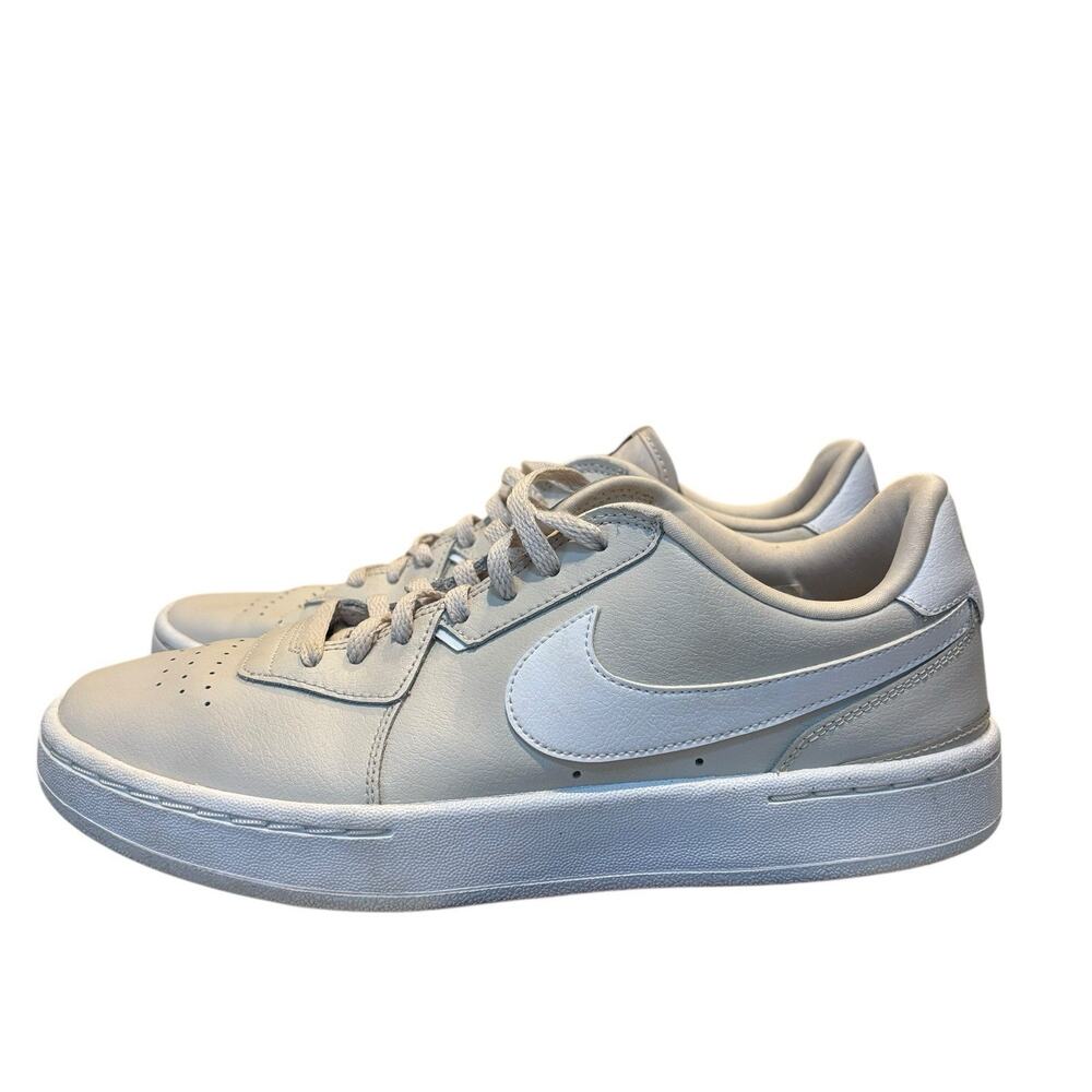 Nike Court Blanc Leather Sneakers Women’s 9.5 Tan White Low Top Casual